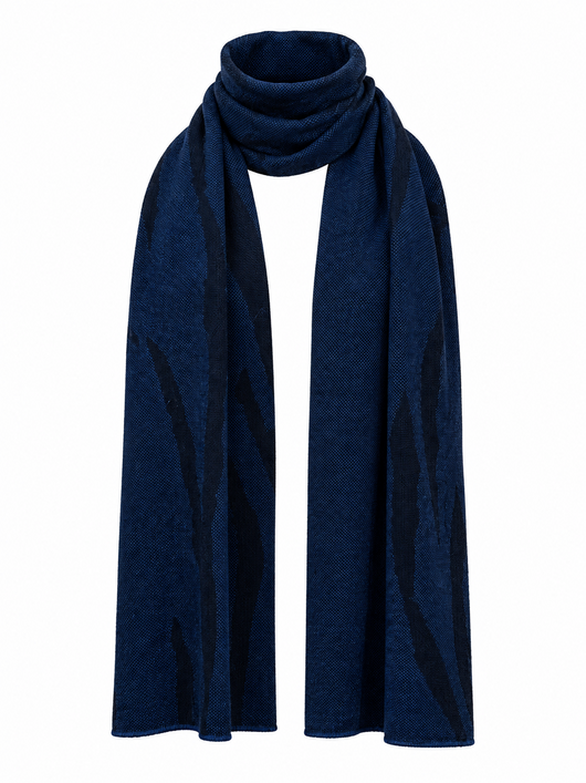 Merino trefill | scarf, blár svartur • blue black