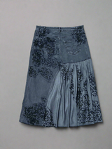Recycled denim skirt, black
